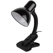Настольный светильник ЭРА N-102-E27-40W-BK на прищепке черный матовый