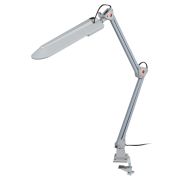 Настольный светильник ЭРА NL-201-G23-11W-GY с лампой PL на струбцине серый