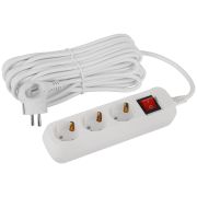 Удлинитель электрический ЭРА UDL-16-3100-ES Greenline 3 розетки с заземлением с выключателем 10м ПВС 3x1мм2