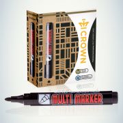 002676 Crown Маркер перманентный MULTI MARKER, ЧЕРНЫЙ пулевидный 3мм (CPM-800) (12/720/14400)