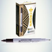 095143 Crown Маркер перманентный двухсторониий MULTI MARKER TWIN, ЧЕРНЫЙ пулевидный 2мм/1мм (P-800W) (12/1152/27648)