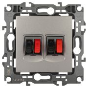 Розетка ЭРА Серия 12 12-3112-16 аудио двойная титан