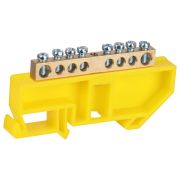 Шина ЭРА NO-224-89 PE земля на DIN-изоляторе ШНИ-6х9-8-Д-желтый (1/10/500)