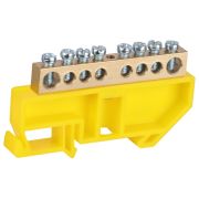 Шина ЭРА NO-224-94 PE земля на DIN-изоляторе ШНИ-8х12-8-Д-желтый*