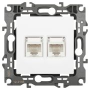 Розетка ЭРА Серия 12 12-3108-01М информационная двойная 2XRJ45 белый матовый