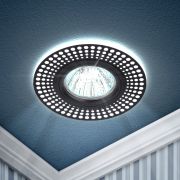 Светильник встраиваемый cо светодиодной подсветкой ЭРА DK LD41 WH/BK под лампу MR16 GU5.3 белый/черный