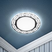 Светильник встраиваемый cо светодиодной подсветкой ЭРА DK LD28 WH/BK под лампу GX53 белый/черный