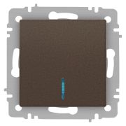 Выключатель Intro Accent 6-102-08 с подсветкой, 10А-250В, IP20, СУ, AL/CU, бронза