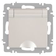 Розетка Intro Accent 6-203-06 2P+E Schuko с крышкой, 16А-250В, IP20, СУ, AL/CU, перламутр