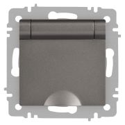 Розетка Intro Accent 6-203-09 2P+E Schuko с крышкой, 16А-250В, IP20, СУ, AL/CU, титан