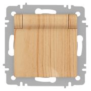 Розетка Intro Accent 6-203-11 2P+E Schuko с крышкой, 16А-250В, IP20, СУ, AL/CU, сосна