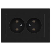 Розетка Intro Accent 6-204-05 2х2P, 16А-250В, IP20, СУ, AL/CU, антрацит