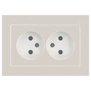 Розетка Intro Accent 6-204-06 2х2P, 16А-250В, IP20, СУ, AL/CU, перламутр