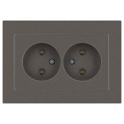 Розетка Intro Accent 6-204-09 2х2P, 16А-250В, IP20, СУ, AL/CU, титан