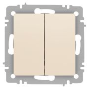 Выключатель Intro Accent 6-104-02 двойной, 10А-250В, IP20, СУ, AL/CU, слоновая кость