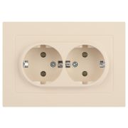 Розетка Intro Accent 6-205-02 2X2P+E Schuko, 16А-250В, IP20, СУ, AL/CU, слоновая кость