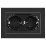 Розетка Intro Accent 6-205-07 , 2X2P+E Schuko, 16А-250В, IP20, СУ, AL/CU, графит