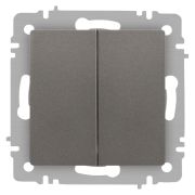 Выключатель Intro Accent 6-104-09 двойной, 10А-250В, IP20, СУ, AL/CU, титан