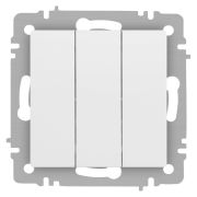 Выключатель Intro Accent 6-106-01М тройной, 10А-250В, IP20, СУ, AL/CU, белый матовый