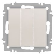 Выключатель Intro Accent 6-106-06 тройной, 10А-250В, IP20, СУ, AL/CU, перламутр