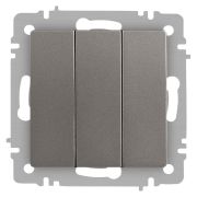 Выключатель Intro Accent 6-106-09 тройной, 10А-250В, IP20, СУ, AL/CU, титан