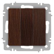 Выключатель Intro Accent 6-106-10 тройной, 10А-250В, IP20, СУ, AL/CU, венге