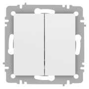 Переключатель Intro Accent 6-107-01М двойной, 10А-250В, IP20, СУ, AL/CU, белый матовый