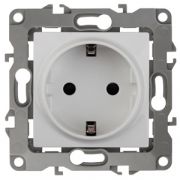 12-2102-01  ЭРА Розетка 2P+E Schuko со шторками, 16АХ-250В, Эра12, белый/10