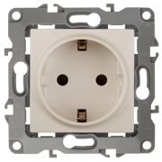 12-2102-02  ЭРА Розетка 2P+E Schuko со шторками, 16АХ-250В, Эра12, слоновая кость /10