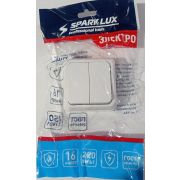 Выключатель 2х кл, о/у, белый, SPARK LUX 16А 220В (2702) 1/12