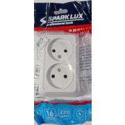 Розетка 2гн, о/у, б/з, белая, ceramic SPARK LUX 16А 220В (2704) 1/12
