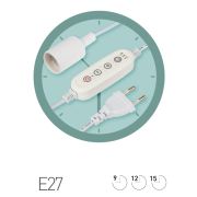 Светильник для растений ЭРА FITO-Time Holder E27 3 м с проводом и таймером для фитоламп с цоколем Е27