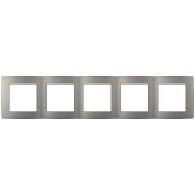 Рамка для розеток и выключателей ЭРА Серия 12 12-5005-16 на 5 постов, титан
