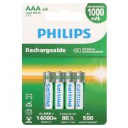 Аккумуляторы NiMH (никель-металлгидридные) Philips R03B4RTU10/51 ААА 1,2v 4 шт. HR03-4BL 1000mAh (4/48/384/24576)