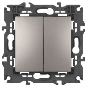 Выключатель ЭРА Elegance 14-1104-16 двойной, 10АХ-250В, титан
