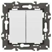 Переключатель ЭРА Elegance 14-1106-01М двойной, 10АХ-250В, белый матовый