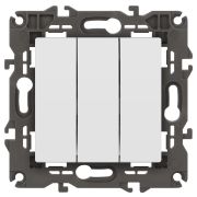 Выключатель ЭРА Elegance 14-1107-01М тройной, 10АХ-250В, белый матовый