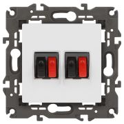 Розетка ЭРА Elegance 14-3112-01М аудио двойная, белый матовый