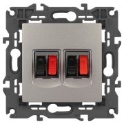Розетка ЭРА Elegance 14-3112-16 аудио двойная, титан