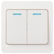 Выключатель Intro Style 7-105-01 двойной с подсветкой, 10А-250В, IP20, СУ, белый