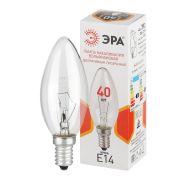 Лампочка ЭРА B36 40Вт Е14 / E14 230В накаливания свечка прозрачная