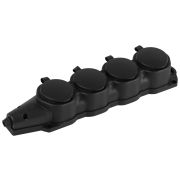 Колодка ЭРА KX-4e-B-IP44 каучуковая с заземлением 4 розетки 16A IP44 черная