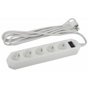 USF-5es-5m-W Сет.фильтр ЭРА (белый) с заземл, 3x0,75мм2, с выкл, 5гн, 5м (20/500)