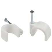 Скоба пластиковая ЭРА NO-224-576 крепежная круглая 18 мм белая (50 шт/уп)