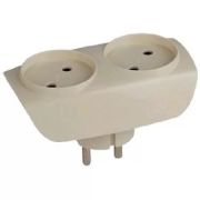 SP-2-I ЭРА Тройник 2гн, без заземл. (сл. кость) (10/60/1500)