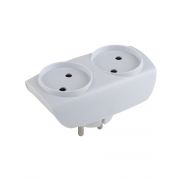 SP-2-W ЭРА Тройник 2гн, без заземл. (белый) (10/60/1500)