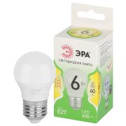 Лампа светодиодная ЭРА GREEN LINE LED P45-6W-830-E27 GL 6Вт шар теплый свет E27
