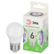 Лампа светодиодная ЭРА GREEN LINE LED P45-6W-865-E27 GL 6Вт шар холодный свет E27