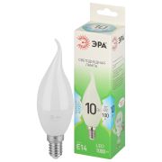 Лампа светодиодная ЭРА GREEN LINE LED BXS-10W-840-E14 GL 10Вт свеча на ветру яркий белый свет E14