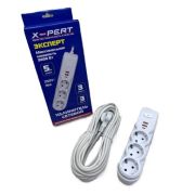 Удлинитель сетевой 3гн с/з, с выкл. 3USB 2,0А 3м 3000ВТ X-PERT XP-L707 1/50
